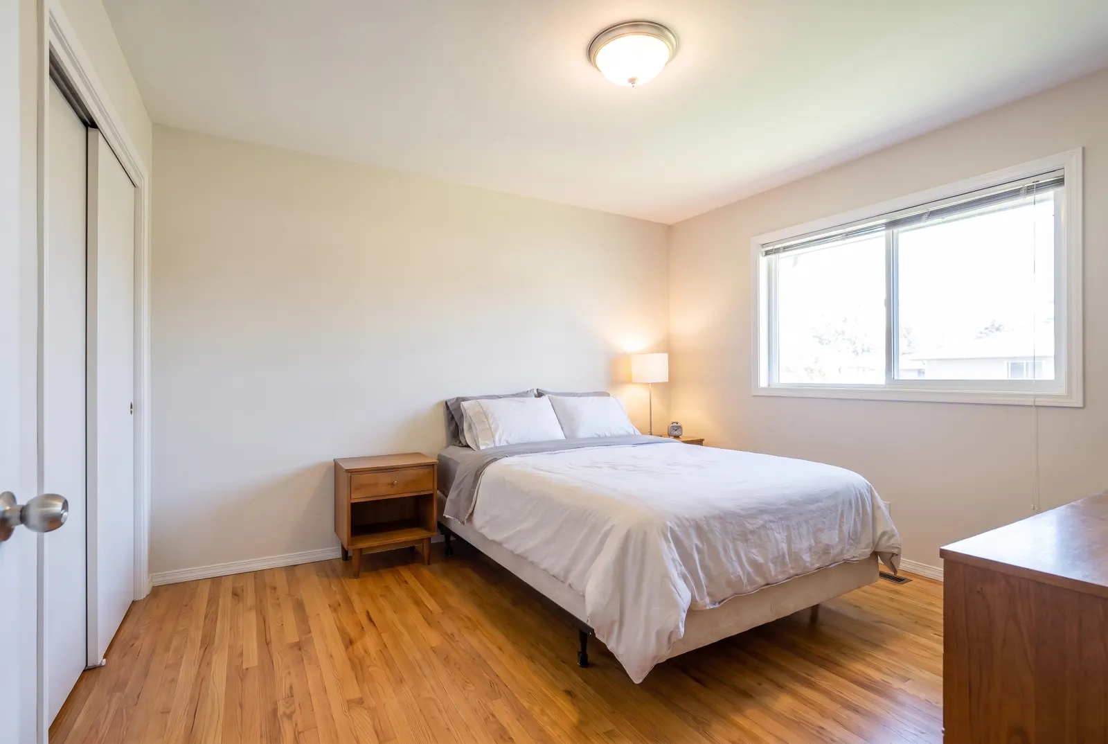 The same bedroom tidied