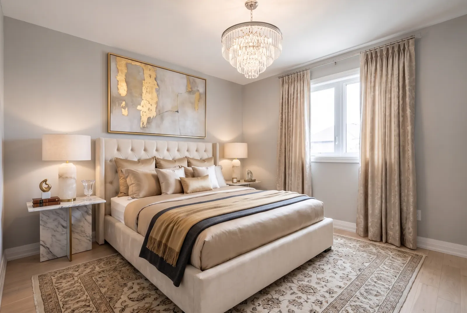 The same bedroom restyled as luxury