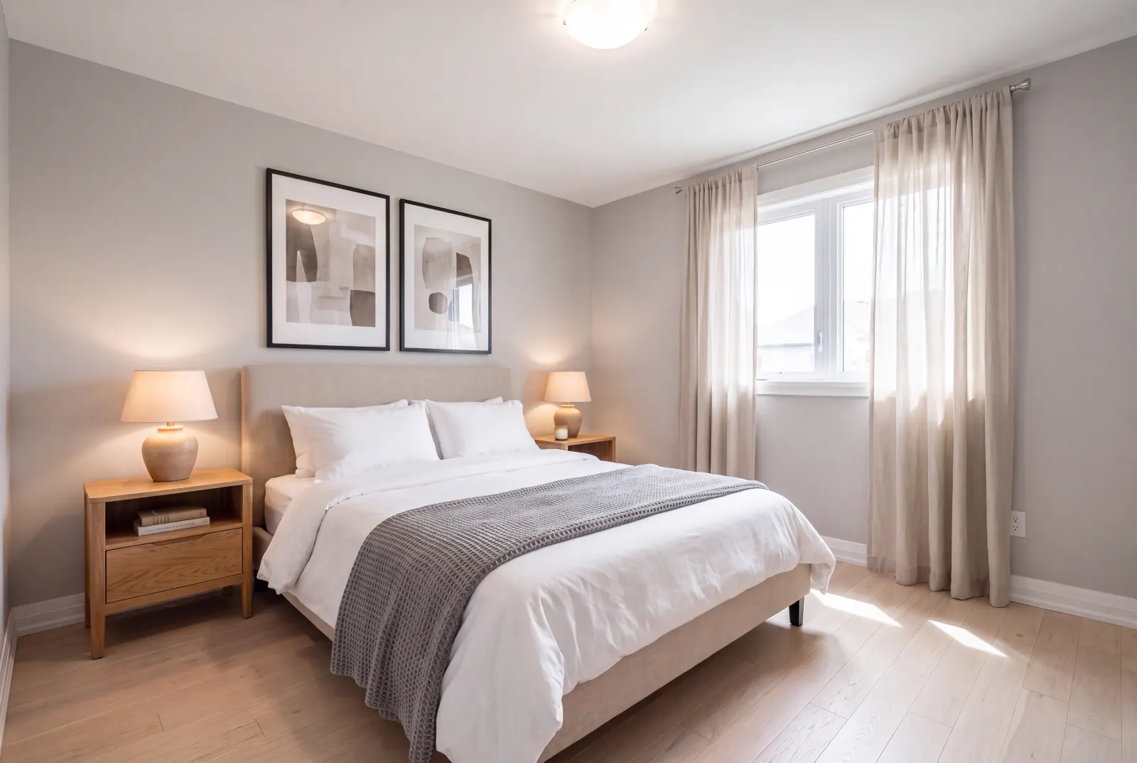 The same bedroom upscaled to 4K